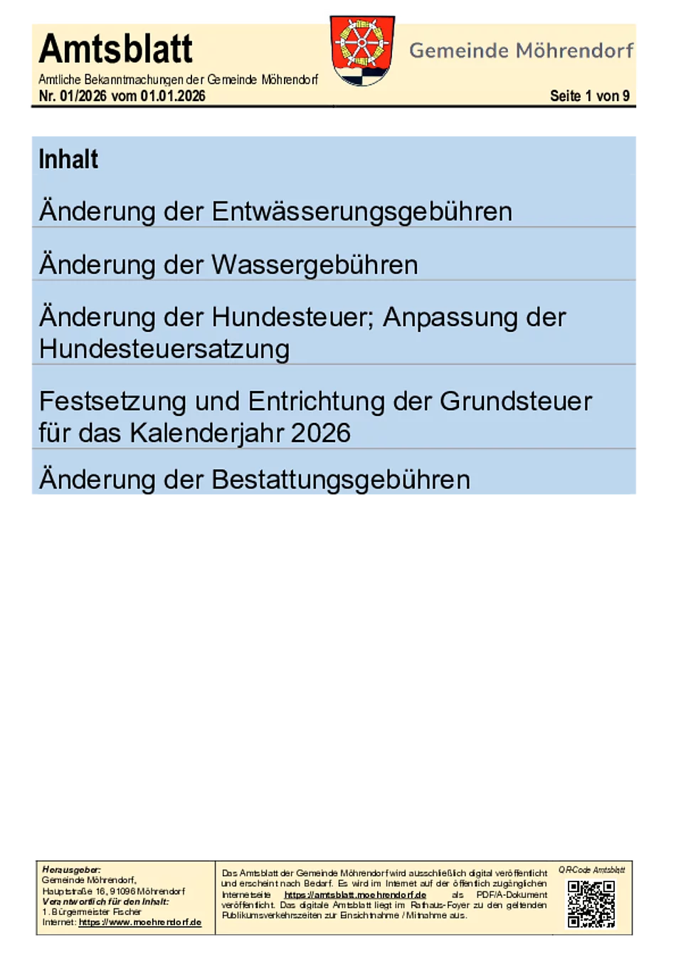 Digitales Amtsblatt 2026-01