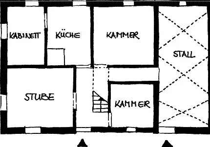 Austragshäuschen - Rekonstruktionsskizze